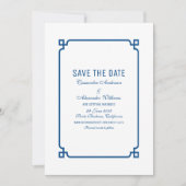 Lapis Blue Deko Chic Save the Date einladen Einladung (Vorderseite)