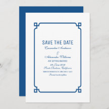 Lapis Blue Deko Chic Save the Date einladen