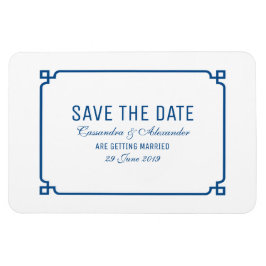 Lapis Blue Deko Chic Save the Date Magnet