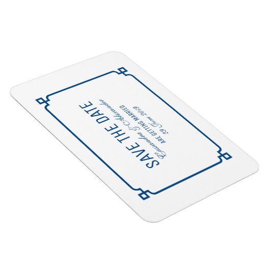 Lapis Blue Deko Chic Save the Date Magnet (Rechte Seite)