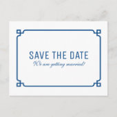 Lapis Blue Deko Chic Save the Date Postcard Ankündigungspostkarte (Vorderseite)