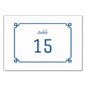 Lapis Blue Deko Chic Table Card Tischnummer (Vorderseite)