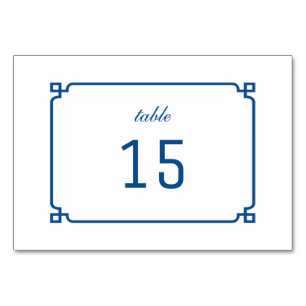 Lapis Blue Deko Chic Table Card Tischnummer