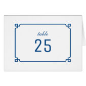 Lapis Blue Deko Chic Tischnummer (Vorderseite (Horizontal))