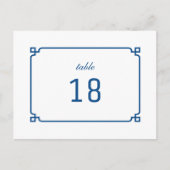 Lapis Blue Deko Chic Tischnummer Postcard (Vorderseite)