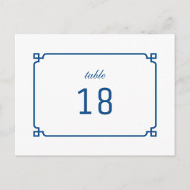 Lapis Blue Deko Chic Tischnummer Postcard