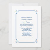 Lapis Blue Deko Chic Wedding Einladung (Vorderseite)