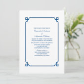 Lapis Blue Deko Chic Wedding Einladung (Stehend Vorderseite)