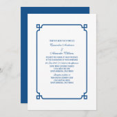 Lapis Blue Deko Chic Wedding Einladung (Vorne/Hinten)