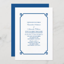 Lapis Blue Deko Chic Wedding Einladung