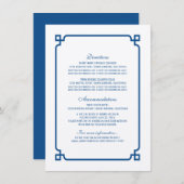Lapis Blue Deko Chic Wedding Info Card Begleitkarte (Vorne/Hinten)