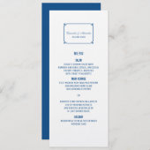 Lapis Blue Deko Chic Wedding Menu Menükarte (Vorne/Hinten)