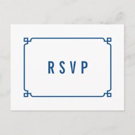 Lapis Blue Deko Chic Wedding RSVP Postcard Einladungspostkarte