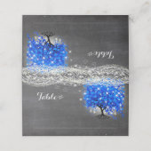 Lapis Blue Heart Leaf Tree Hochzeit Platzkarten (Außenseite Aufgefaltet)