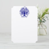 Lapis Blue Romantic Tree Wedding Einladungen (Stehend Vorderseite)