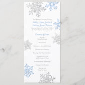 Lapis Blue Silver Snowflake Winter Wedding Program Programm (Vorderseite)