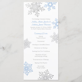 Lapis Blue Silver Snowflake Winter Wedding Program Programm