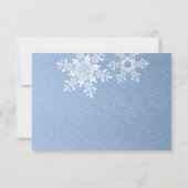 Lapis Blue Silver Snowflake Winter Wedding UAWG RSVP Karte (Rückseite)