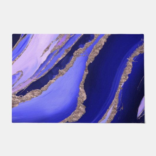 Lapis Blue und Lavender Flow Fußmatte (Vorderseite)