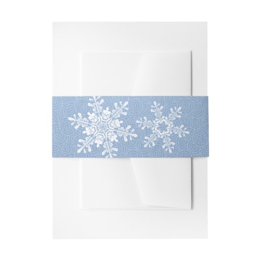 Lapis Blue White Snowflake Winter Wedding Einladungsbanderole (Vorderseite Beispiel)