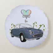 Lapis Grey Figaro round pillow Rundes Kissen (Vorderseite)