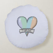 Lapis Grey Figaro round pillow Rundes Kissen (Rückseite)