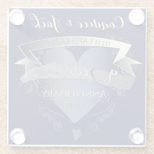 Lapis Lazuli, 9. Hochzeitstag Glasuntersetzer (Rückseite)