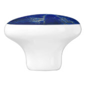 Lapis Lazuli Blue Gemstone Pattern Keramikknauf (Seitenansicht)