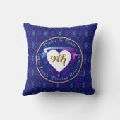 Lapis Lazuli Hearts 9. Hochzeitstag Kissen (Rückseite)