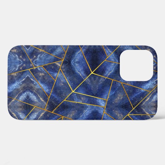 Lapis Lazuli Inlay mit Goldener Trimm Case-Mate iPhone Hülle (Rückseite (Horizontal))