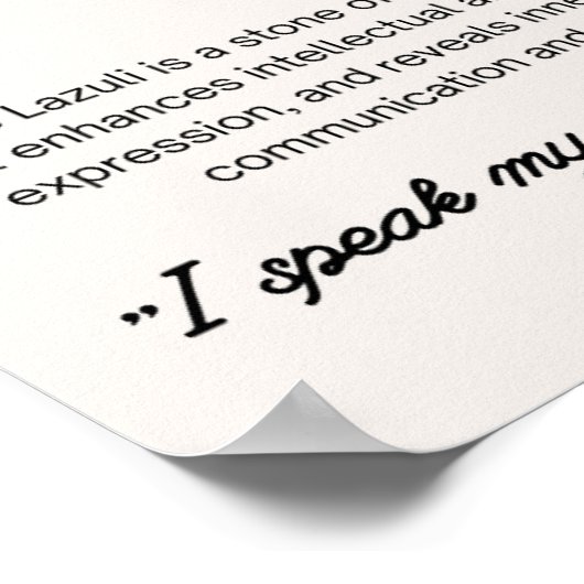 Lapis Lazuli Stone Crystal Meaning Poster (Ecke)