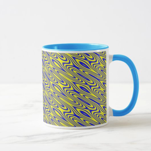 Lapis Lazuli Swirlies Abstrakte Muster Tasse (Rechts)