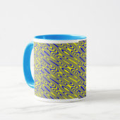 Lapis Lazuli Swirlies Abstrakte Muster Tasse (Vorderseite Links)