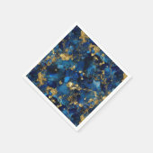Lapis Lazuli und Gold Alkohol Tinte Serviette (Ecke)