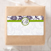 Lapis Lila & Apple Green Damask Hochzeitsmarken (Insitu)