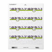Lapis Lila & Apple Green Damask Hochzeitsmarken (Vorne)