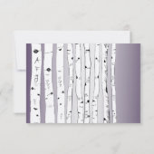 Lapis Lila Cloud Birch Tree Wedding RSVP (Rückseite)