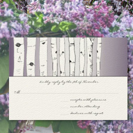 Lapis Lila Cloud Birch Tree Wedding RSVP