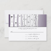 Lapis Lila Cloud Birch Tree Wedding RSVP Karte (Vorderseite)
