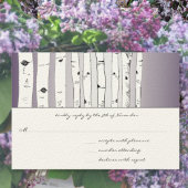 Lapis Lila Cloud Birch Tree Wedding RSVP Karte