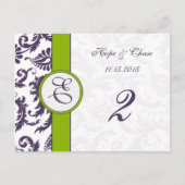 Lapis Lila Damask Apple Green Tischnummer Cards (Vorderseite)