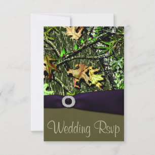 Lapis Lila Hunting Camouflage Wedding RSVP Cards Karte