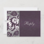 Lapis Lila und Silver Damask RSVP Card II (Vorderseite)