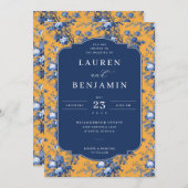 Lapis Rose Wedding Einladung (Vorne/Hinten)