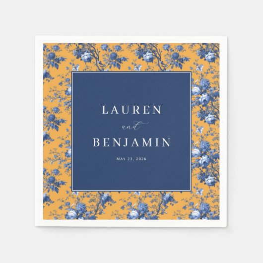 Lapis Rose Wedding Serviette (Vorderseite)