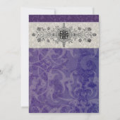 Lapis und silberne Damast-Art-Hochzeits-Einladung Einladung (Rückseite)