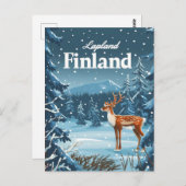 Lapland Finnland Vintage Postkarte (Vorne/Hinten)