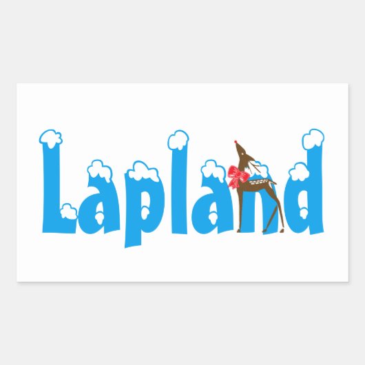 Lapland Reindeer Travel Promo Blue Gepäckaufkleber Rechteckiger Aufkleber (Vorderseite)