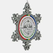 Lapland Sami Elf Workers Gewerkschaft Rentier Herd Schneeflocken Zinn-Ornament (Links)