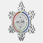 Lapland Sami Elf Workers Gewerkschaft Rentier Herd Schneeflocken Zinn-Ornament (Rechts)